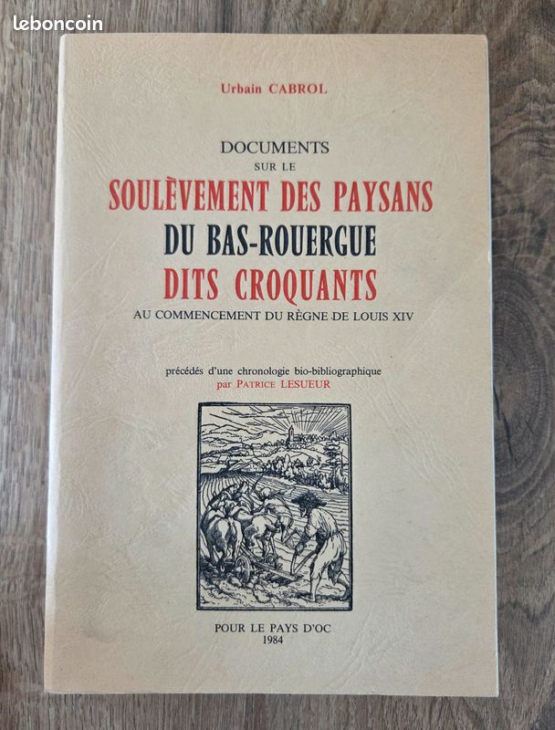 Livre : livre historique sur le Bas-Rouergue et les croquants (image 1)