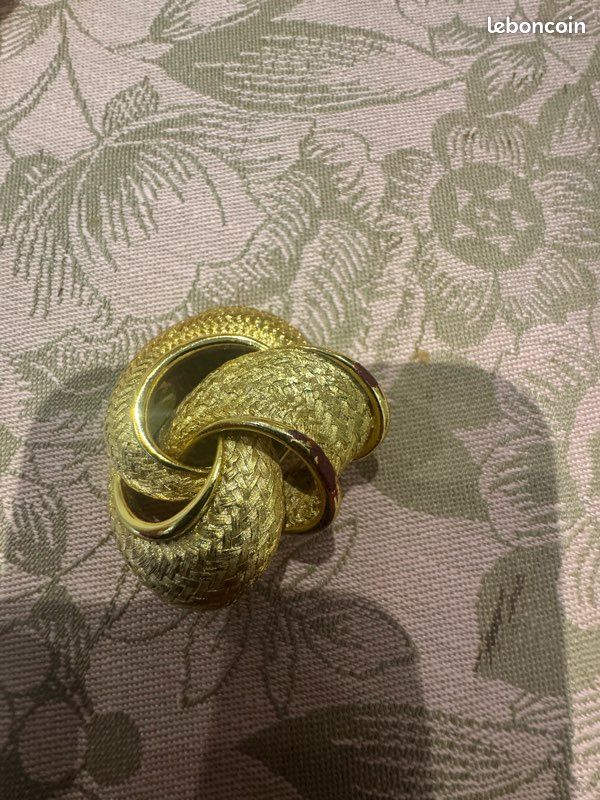 Broche Vintage émaillée Et Dorée Signée ORENA PARIS - Occasion Bon état D'usage