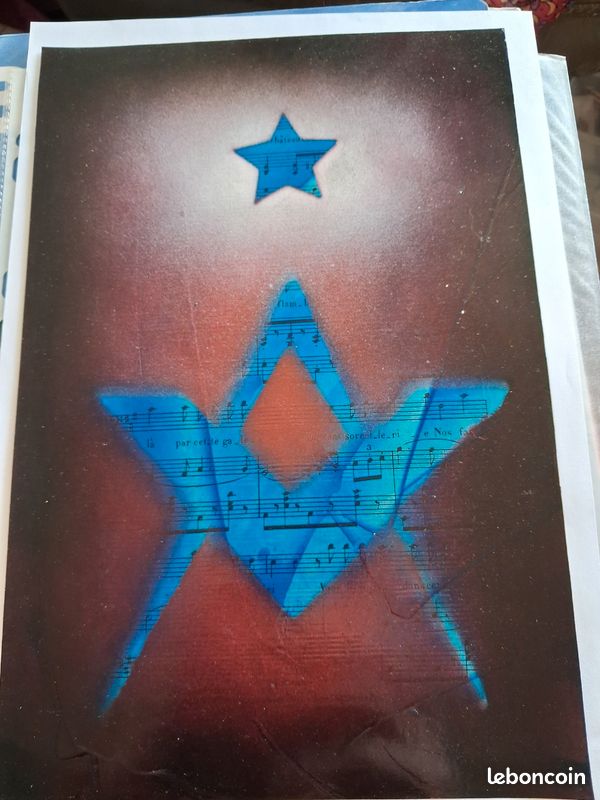 Eric Cousin artiste peintre, peinture francmaçonnique intitulée Composition Alchimique Avec certificat d'Authenticité établi par l'artiste collection (image 2)
