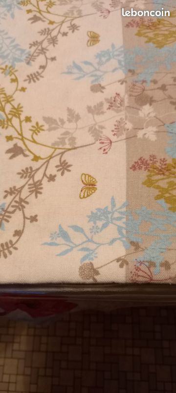 Nappe rectangulaire coton beige avec motif central marque Linvosges (image 4)