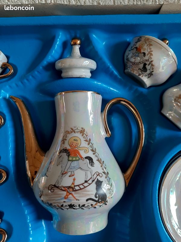 Dînette ancienne enfant en porcelaine pour jouet de poupée au