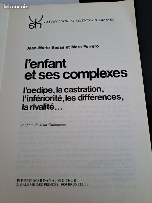 Vends livre L enfant et ses complexes de Besse et Ferrero (image 3)