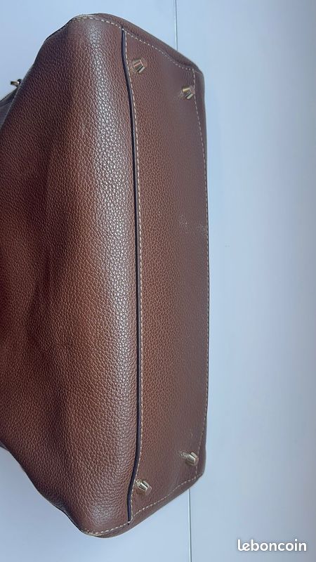 Sac à Main FURLA Vintage Modèle Bourse - Cuir Pêche, Made In Italy, Occasion