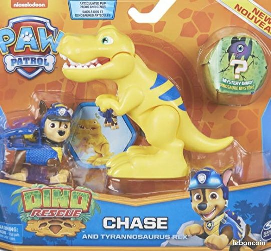 La Pat' Patrouille - Jeu Jouet enfant - Pack de 2 Figurines Dino Rescue - Modèle CHASE - Figurines (image 1)