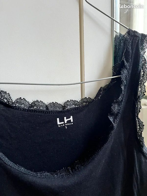 Débardeur noir en dentelle en taille S La Halle (image 2)