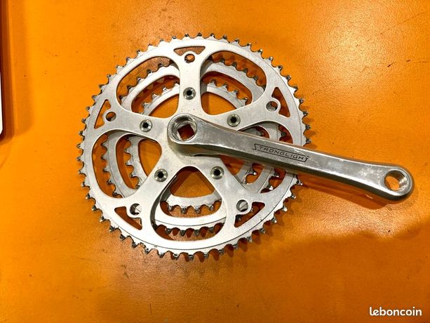Essieu De Pédalier Stronglight 120 Pour Double Plateaux - Vintage France (Acier, Argenté)