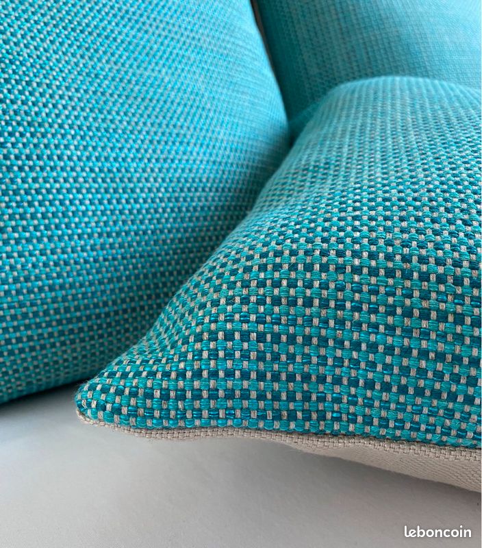 🛋️ 3 Coussins Turquoises et Beiges (image 1)