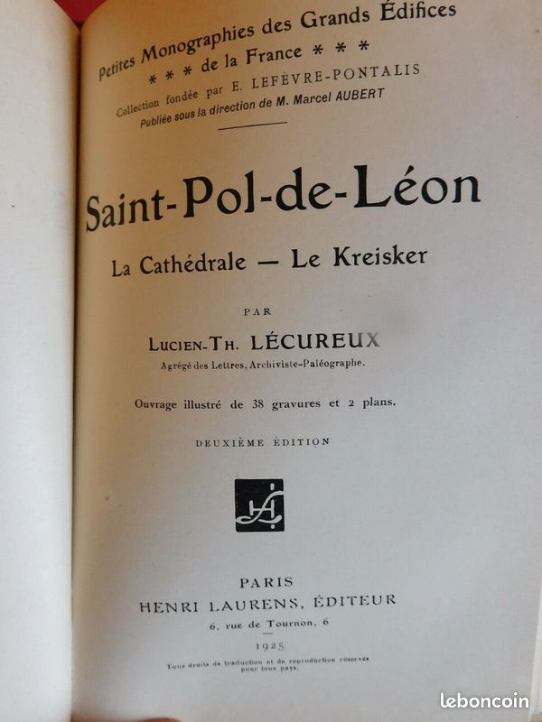 Cathédrales de bordeaux & saint-pol-de-léon kreisker courteault/lécureux 1925-35 reliure architecture sculpture religion Bretagne (image 6)