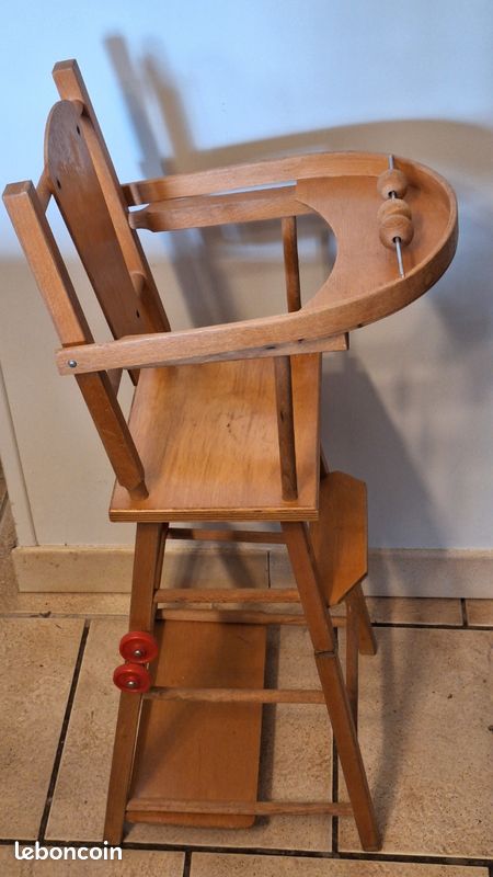 Chaise haute poupée en bois (image 3)