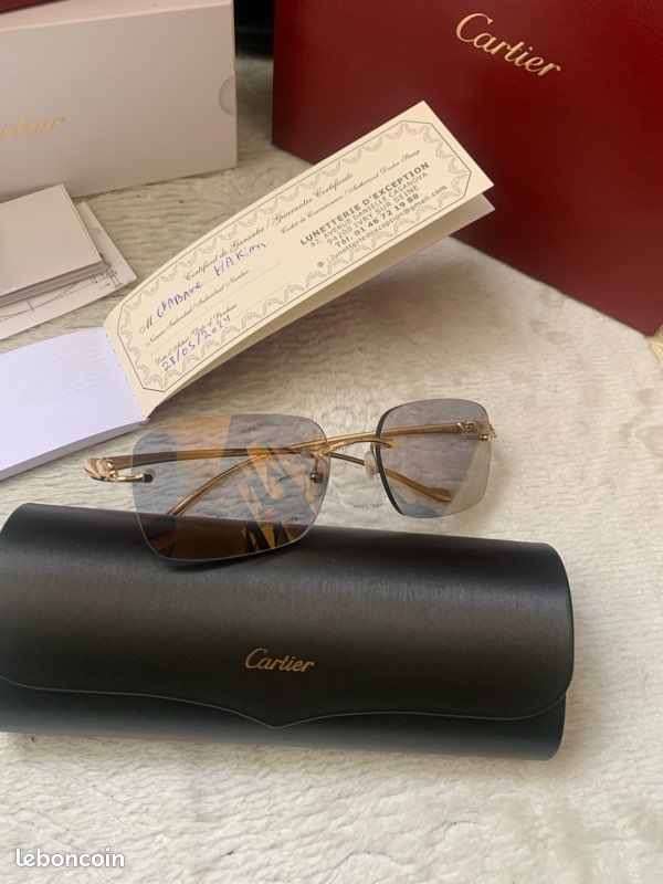 Cartier Panthere Lunettes Saisons Lunettes Cartier Doré En Métal