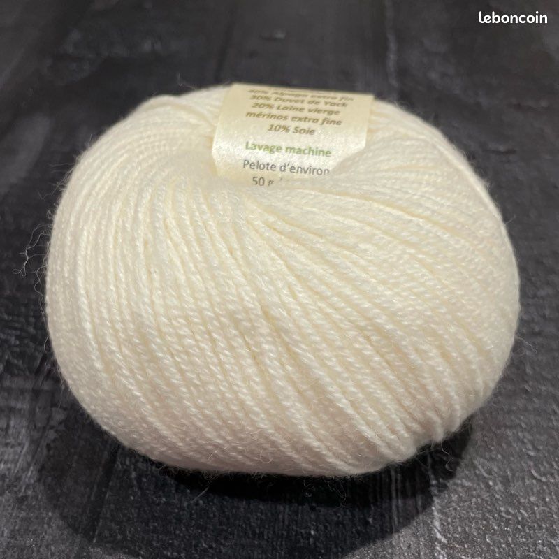 Alpaga yack mérinos et soie Noble AB naturel sans teinture 10 pelotes de 50g 120m (image 4)