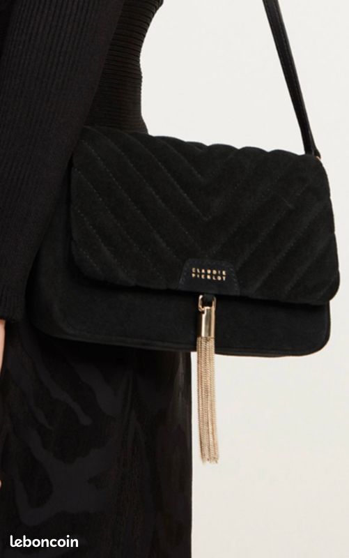 Sac Claudie Pierlot cuir suédé noir neuf (image 2)