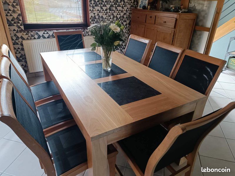 Table teck + chaises (image 3)