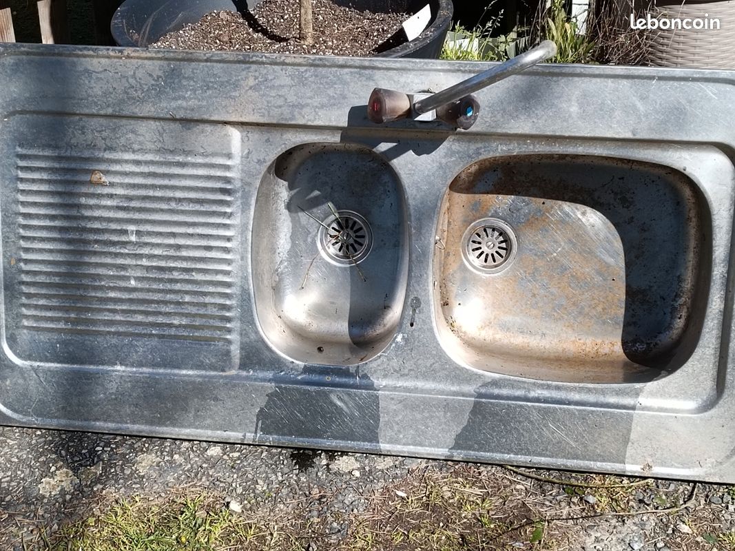 Évier double vasque en inox (image 1)