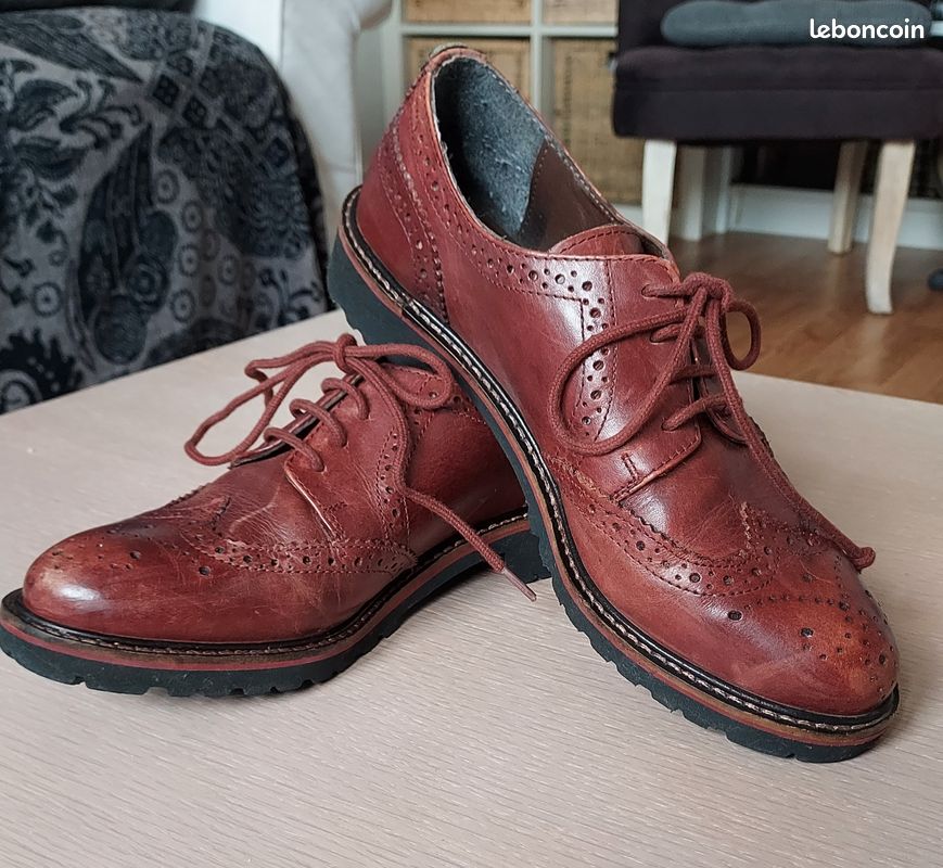 Chaussures Cuir Marron Kickers - Pointure 38, Style Mocassin, Bon état