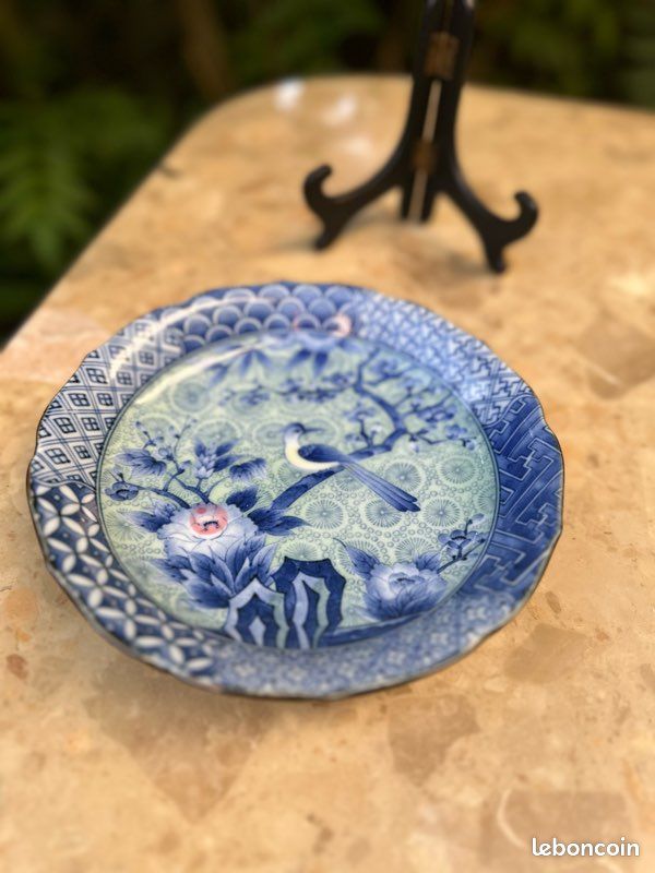Assiette Creuse Vintage Oiseaux - Céramique Décorative - Multicouleur - Occasion Bon état - Fabriqué En France