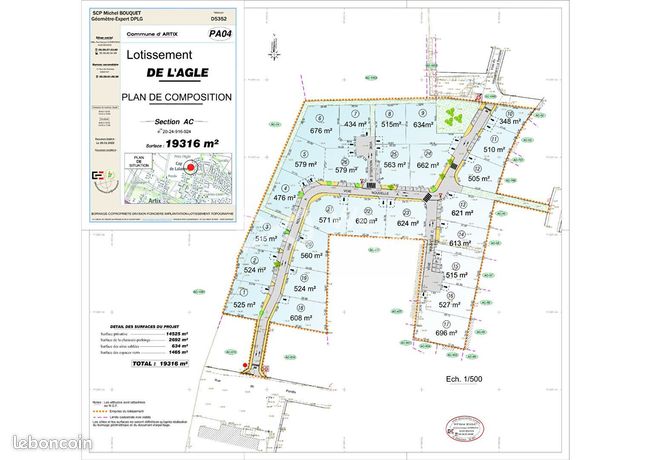 Terrain 434 m² Artix