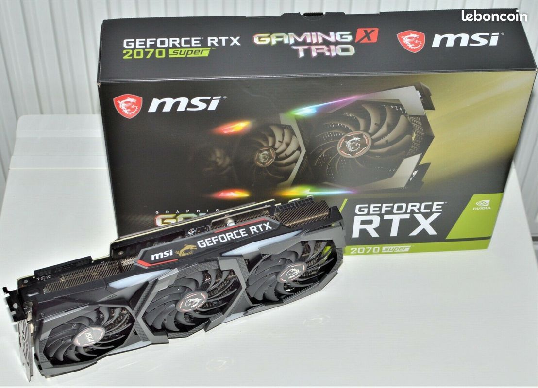 Carte graphique MSI RTX 2070 Super Gaming Trio X Nvidia Geforce – Excellent État - Accessoires informatique