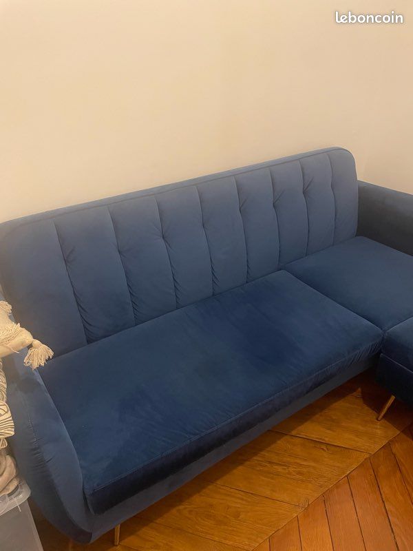 Canapé velou bleue nuit (image 4)