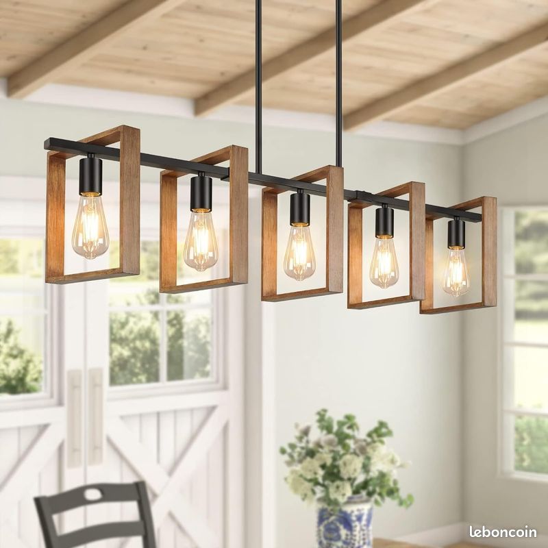 Éclairage D'Îlot De Cuisine Moderne, 5 Lumières 105cm De Hauteur Réglable Pour Salle À Manger, Lustr (image 11)