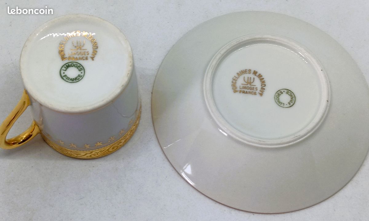 Ancienne tasse à café en porcelaine "Limoges France M.Mandavy" (image 6)