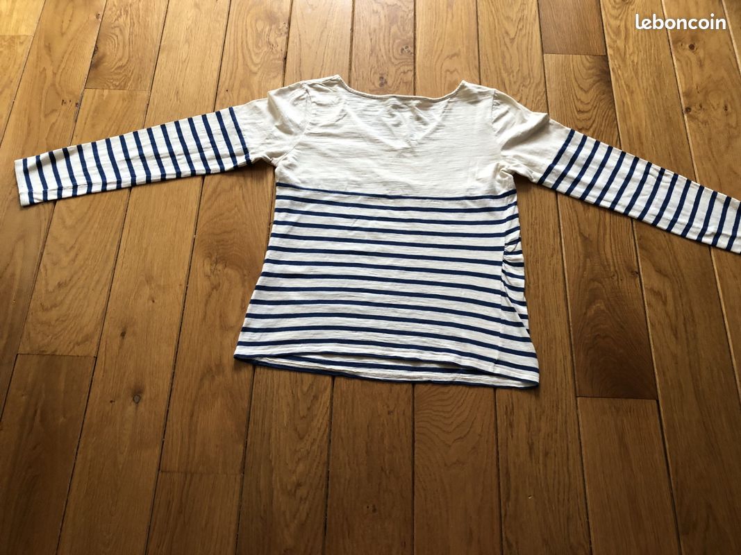 Tee-shirt grossesse manches longues marinière Verbaudet 38-40 (image 2)