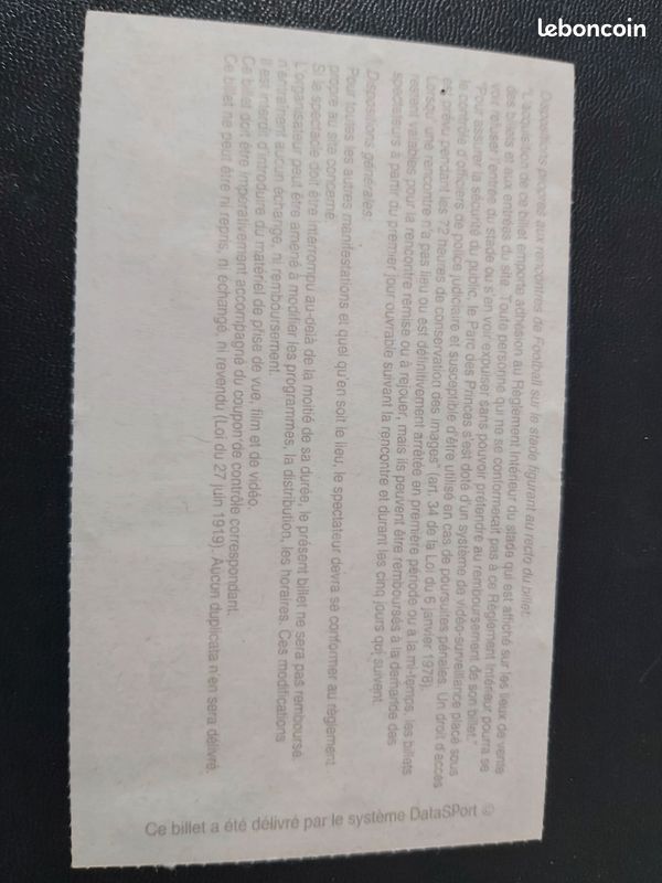 Ticket France / Suède - Parc Des Princes - 2 Avril 1997 - Billet Original