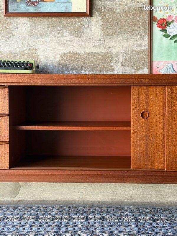 Enfilade scandinave vintage en teck, fabrication Allemande, 1960 (image 7)