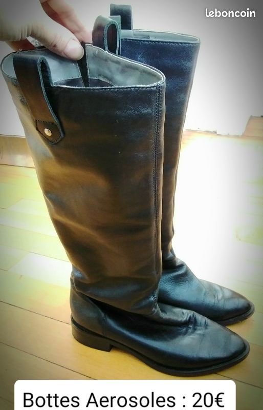 Bottes en cuir noir. Marque Aerosoles T.38 (image 1)