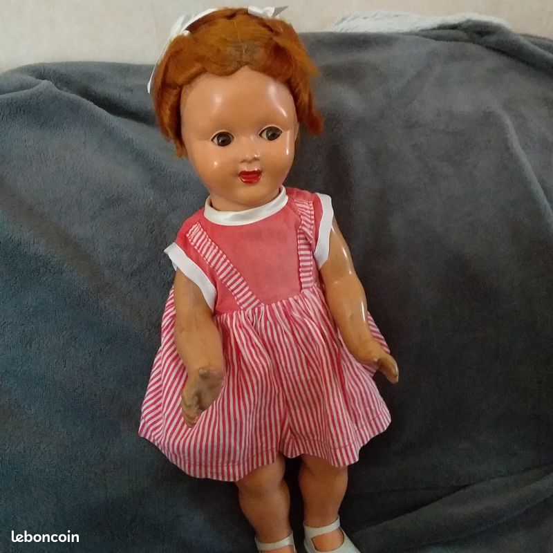 POUPEE GEGE 35 Cm En Bois Et Composite Marcheuse De Guerre Vers 1938
