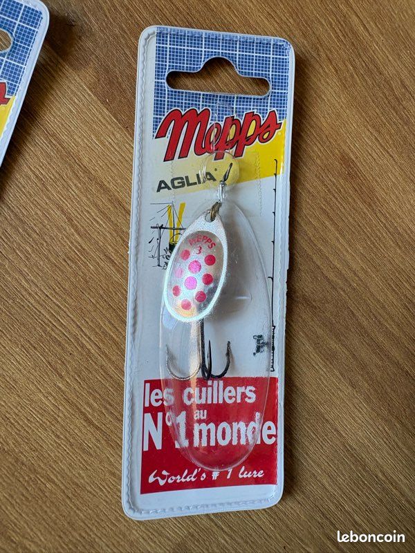 Leurres Mepps Habillés, Toupies Taille 5 Et 3, Vintage Argent Et Couleur, Pour Pêche Truite, Lot De 2