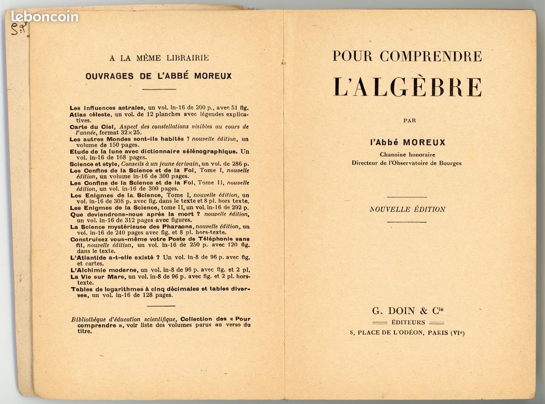 Anciens ouvrages de l'Abbé Moreux (1948 à 1951) (image 3)