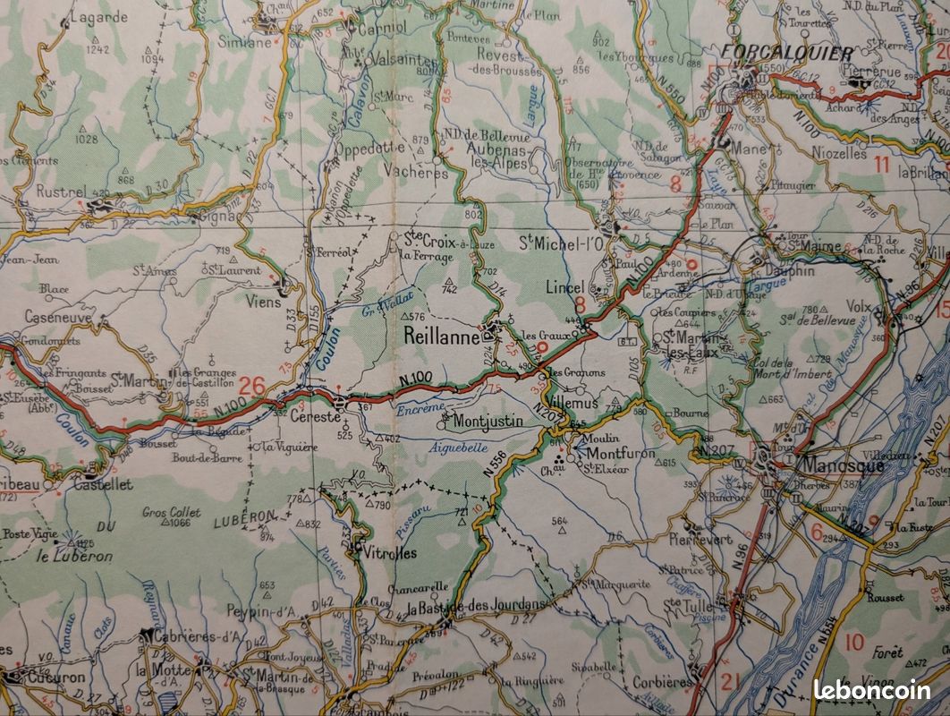 Ancienne Carte Routière Michelin N°52 - Le Havre / Amiens - 1953 - Bon état