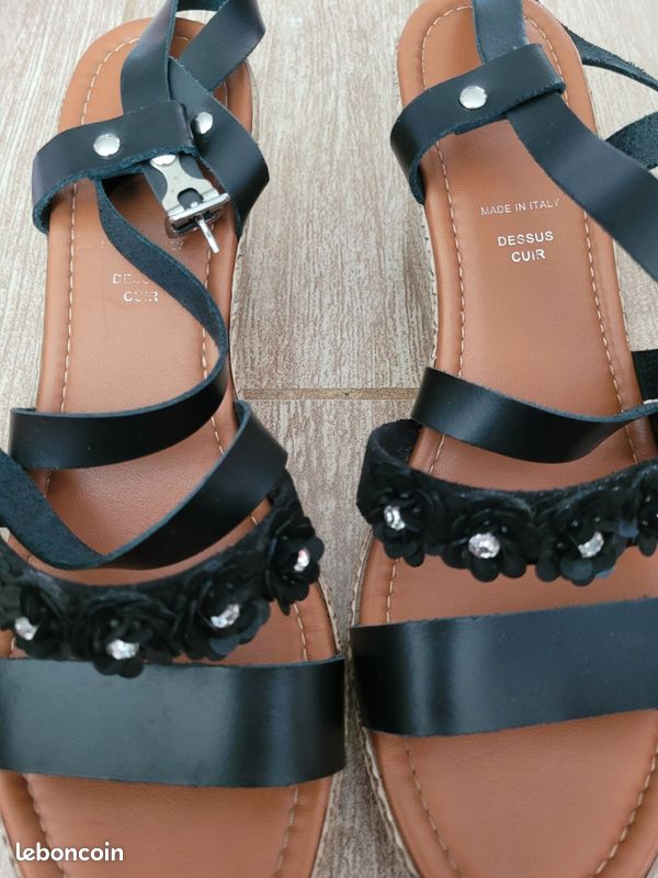 Sandalettes compensées noir taille 41 (image 7)