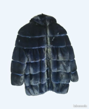 Manteau vison bleu Vêtements