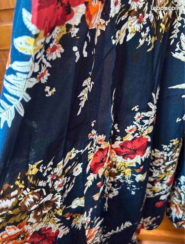 Robe longue fleurie fendue ras du cou Shein (image 3)