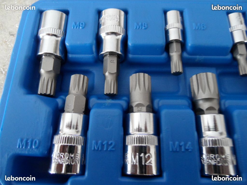 DAKCOS XZN Lot de 10 douilles M4-M18 pour entraînement 1/2", 3/8", 1/4
