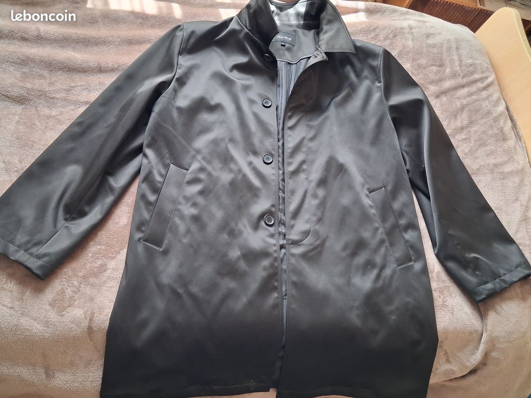 Manteau noir homme déperlant, Dany Smith, taille 56 (image 1)