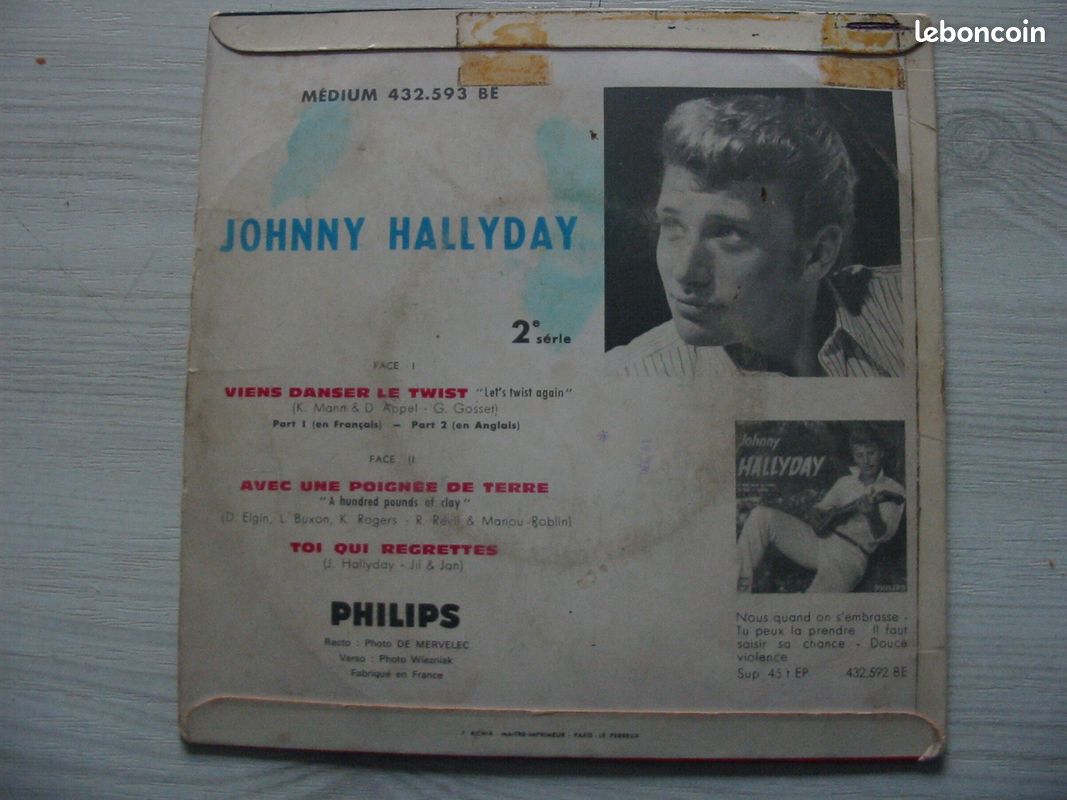 Johnny Hallyday Viens danser le twist Vinyle 45 tours (image 6)