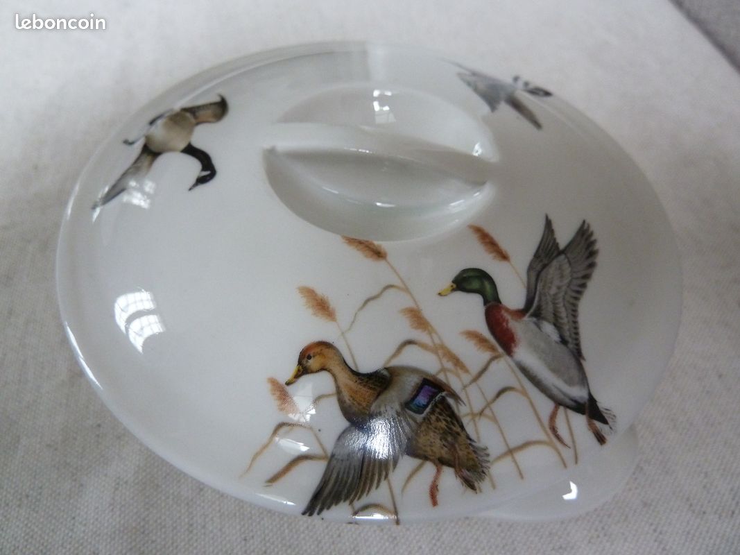 Joli sucrier décor couple de canards porte bonheur porcelaine de Paris (image 11)