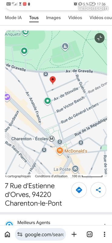 Appartement 2 pièces 32 m² · à Charenton-le-Pont · 32 m² · 1 100 €/mois