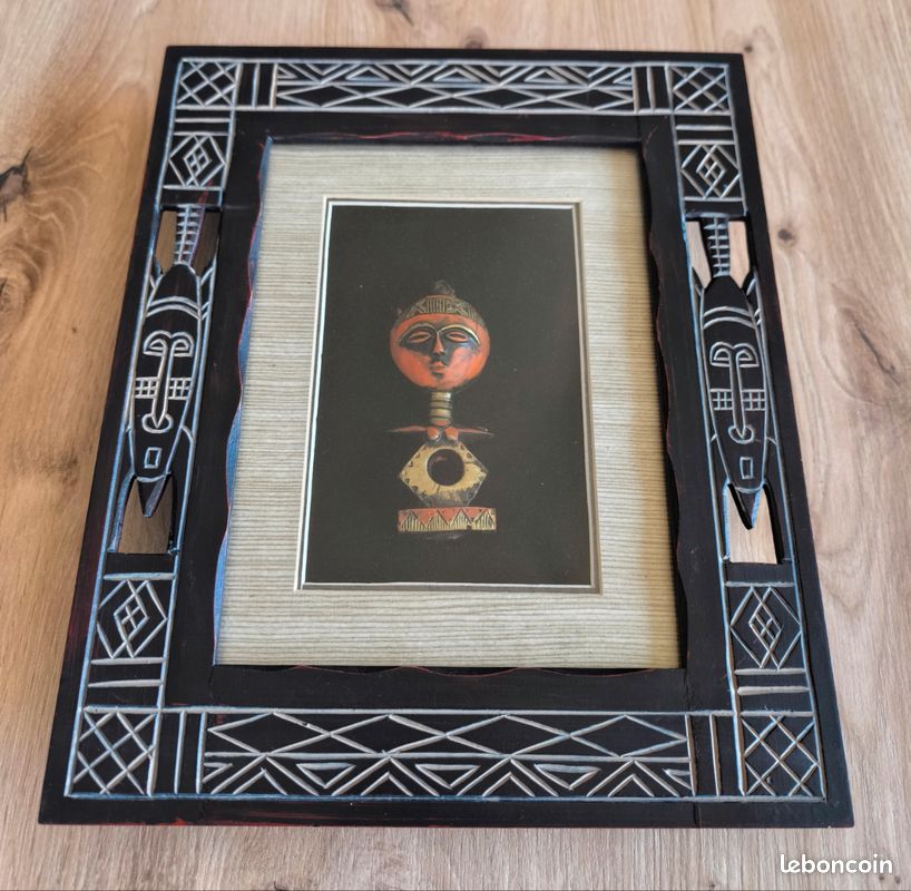 Cadre Mural En Bois Africain – Noir, Motif Traditionnel, Pour Adulte Ou Ado