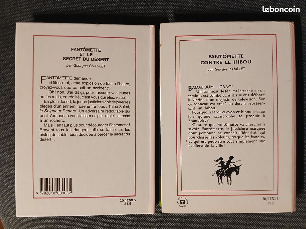 Lot de 2 romans jeunesse de la série Fantômette - Bibliothèque rose (image 2)