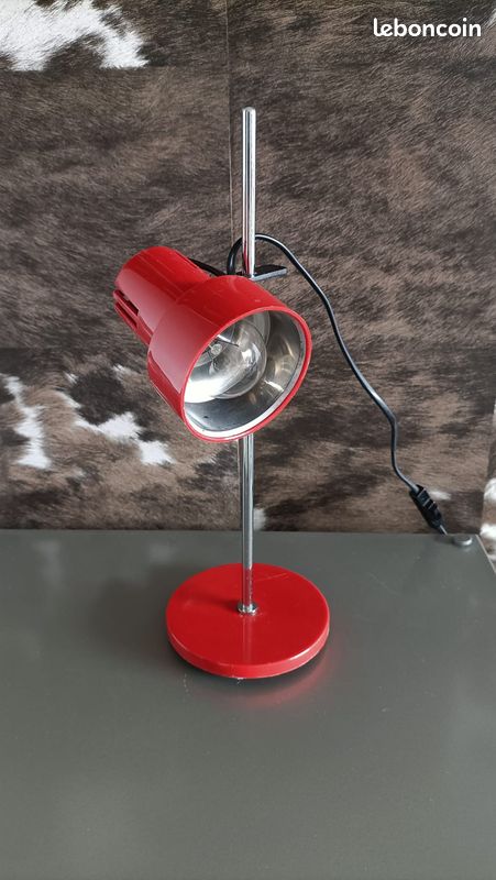 Lampe rouge pour table de nuit pop vintage (image 6)