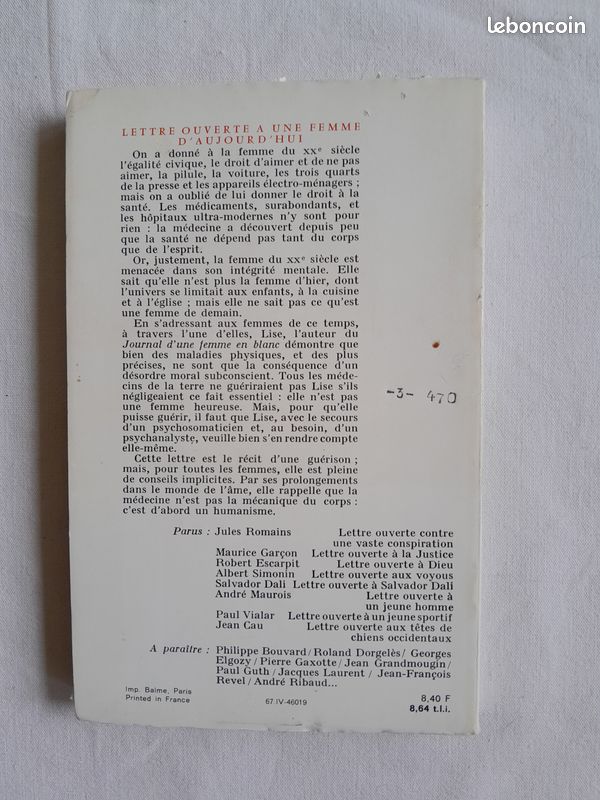 1967 : "Lettre ouverte à une femme" par André Soubiran (image 2)