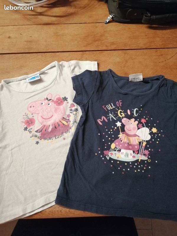 Lot 2 Tee-shirt Peppa Pig fille 2/4 ans (image 1)
