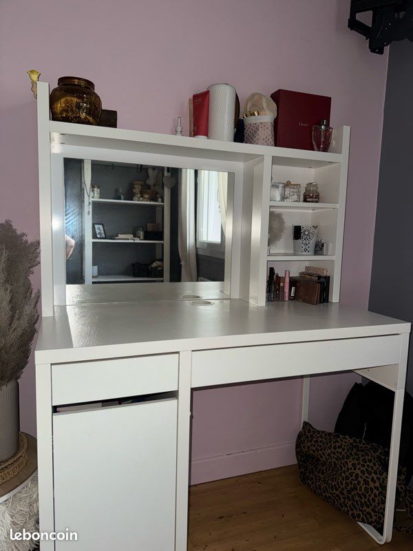 Coiffeuse/bureau blanc ikea (image 3)