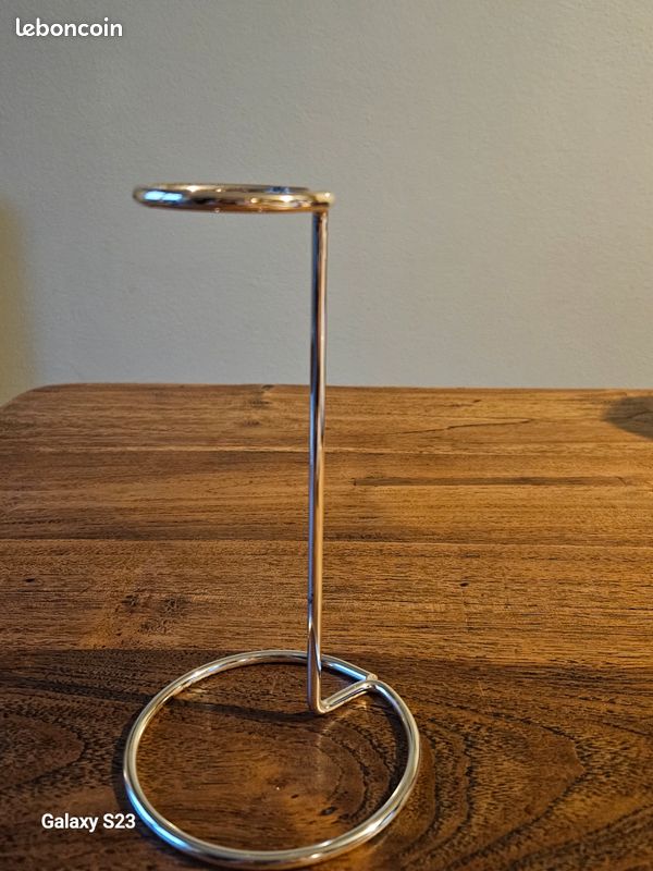 Photophore / bougeoir en verre et métal chromé – style moderne (image 3)
