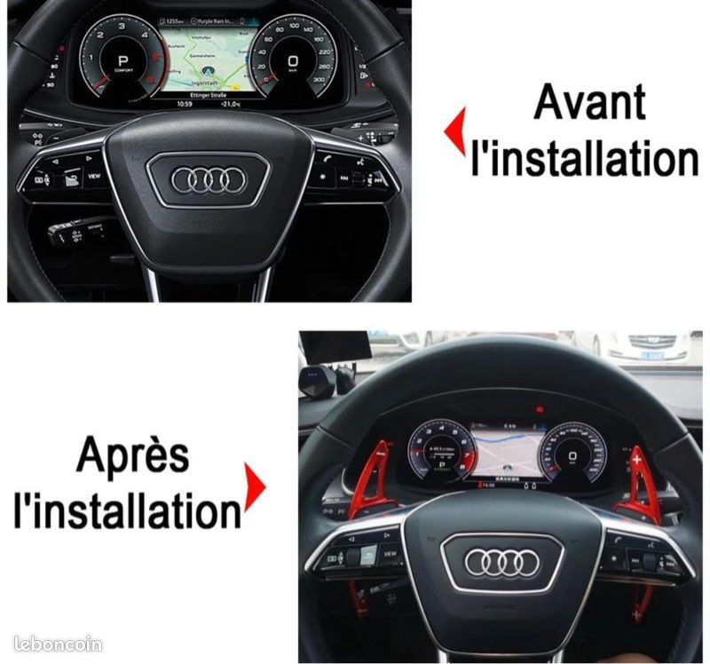 Interrupteur Palettes Au Volant Audi A6 S6 RS6 A8 S8 | Charbon Swing Extension Réf. 57226302