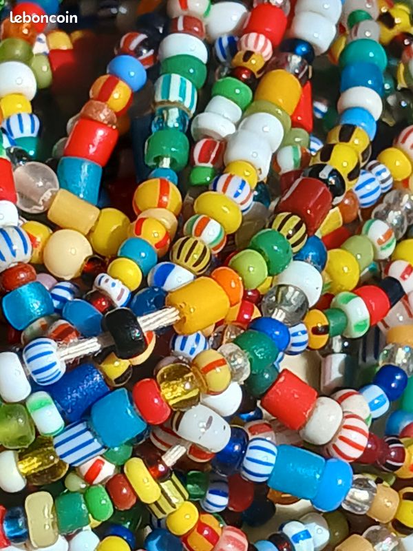 3 brins de perles de rocaille anciennes pour bijoux (image 2)